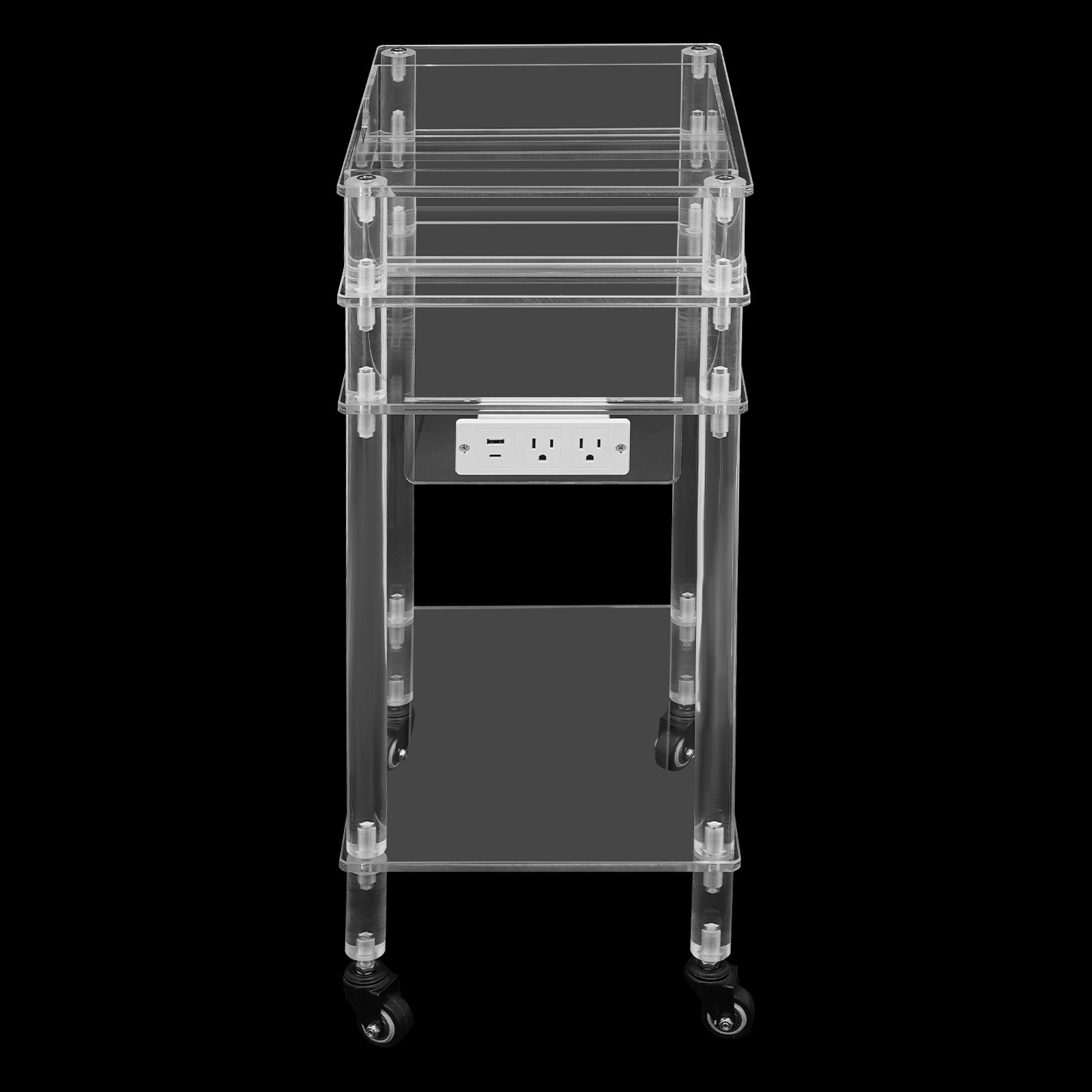 Acrylic Printer Stand Printer Stand W Wheels&Us Standard Plug Office Furniture