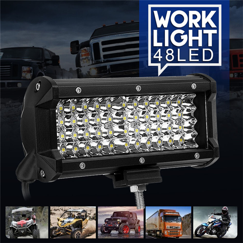 4x 7″inch LED Work Light Bar Flood Spot Offroad Fog Lamp For 4WD ATV SUV Truck