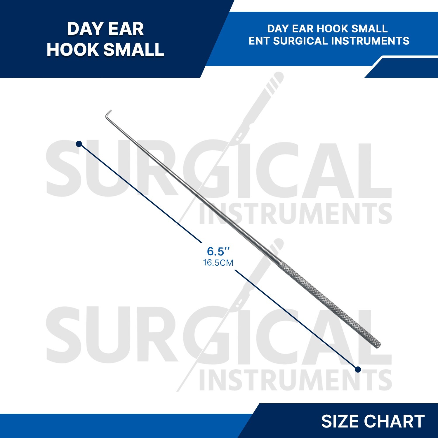 3 Pcs Day Ear Hook 6.5″ Small 1 MM ENT Surgical Instruments German Grade