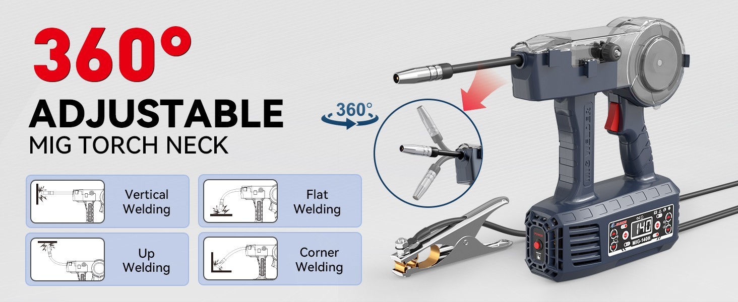 Handheld Flux Core MIG Welder 110V, 140A Portable Welding Machine,Inverter Wire