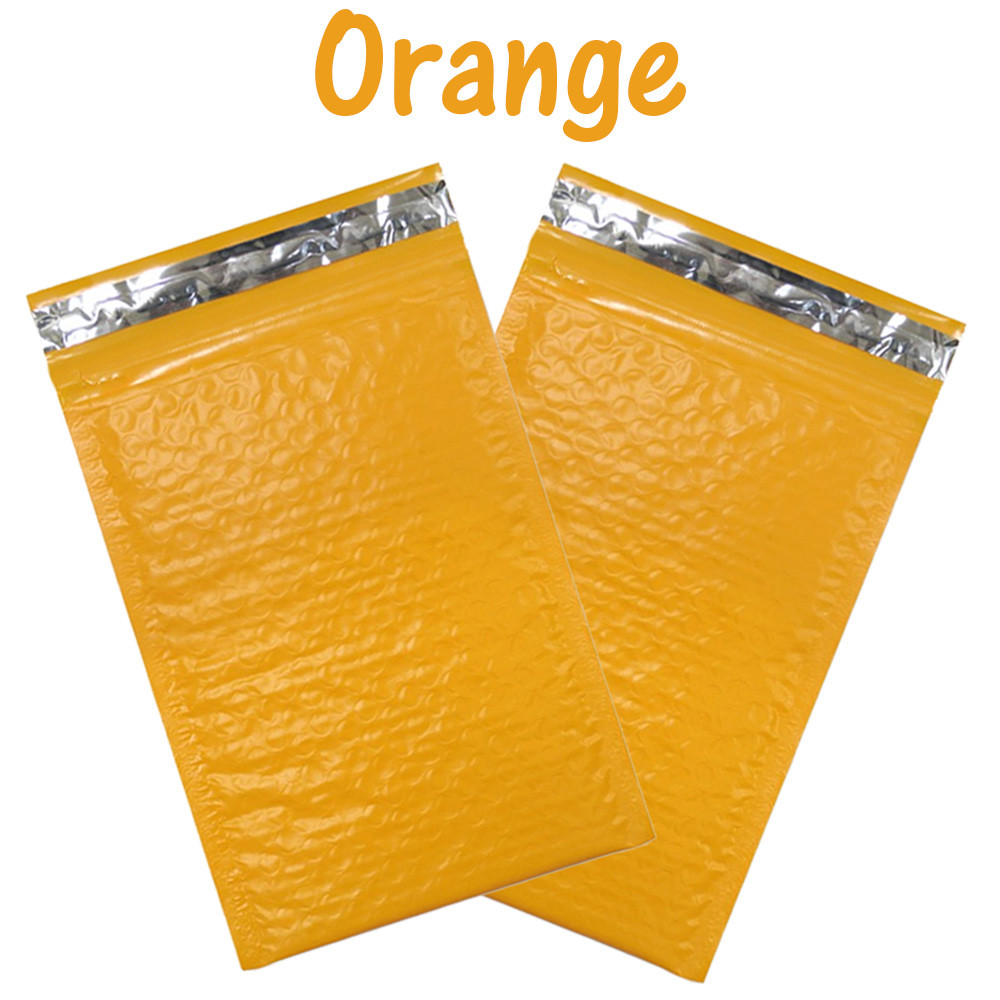 4×8 Orange and Black Poly Bubble Mailer, Padded Fall Halloween Shipping Envelope