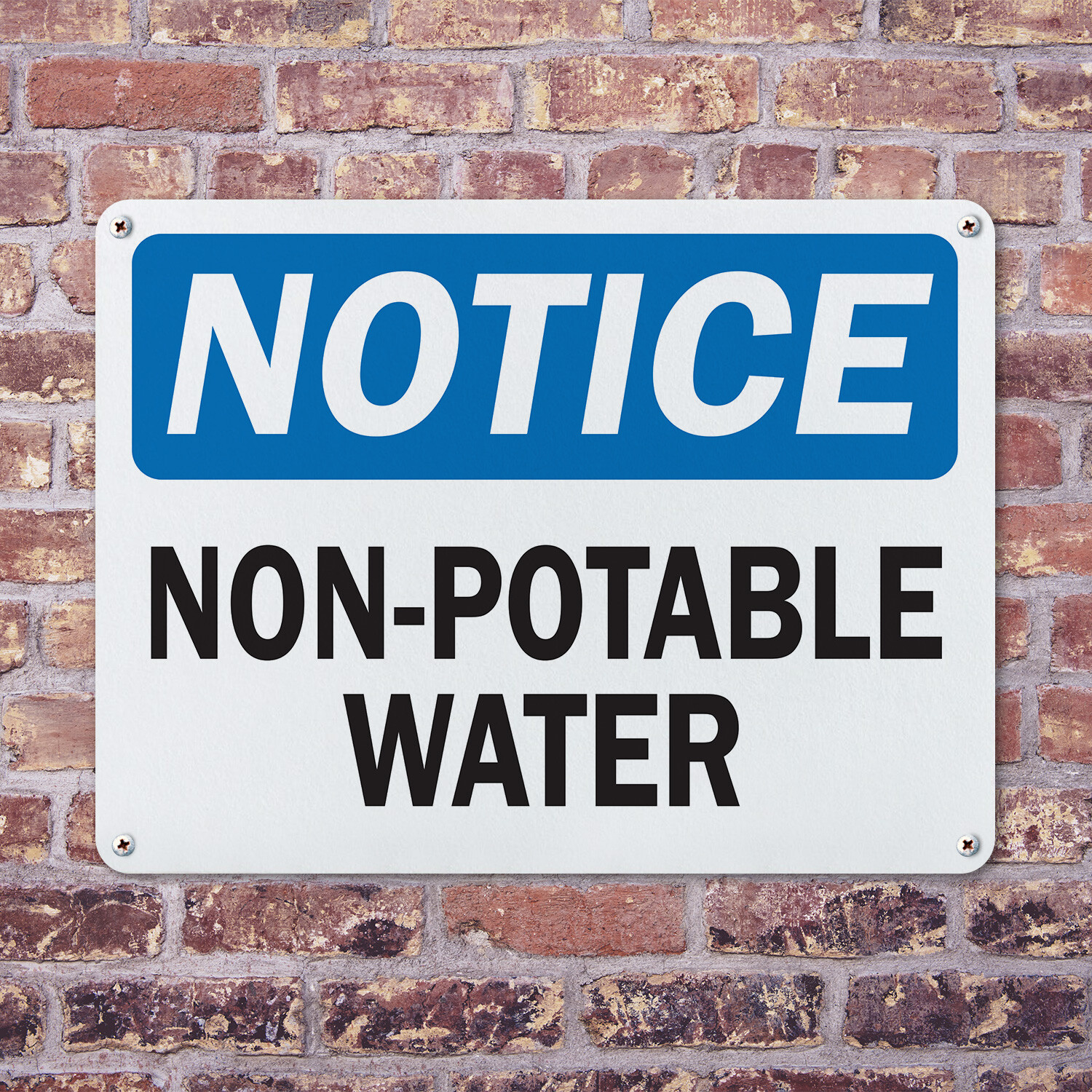 (2 Pack) OSHA Notice Decal – Non-Potable Water OSHA Notice Sign Decal Metal