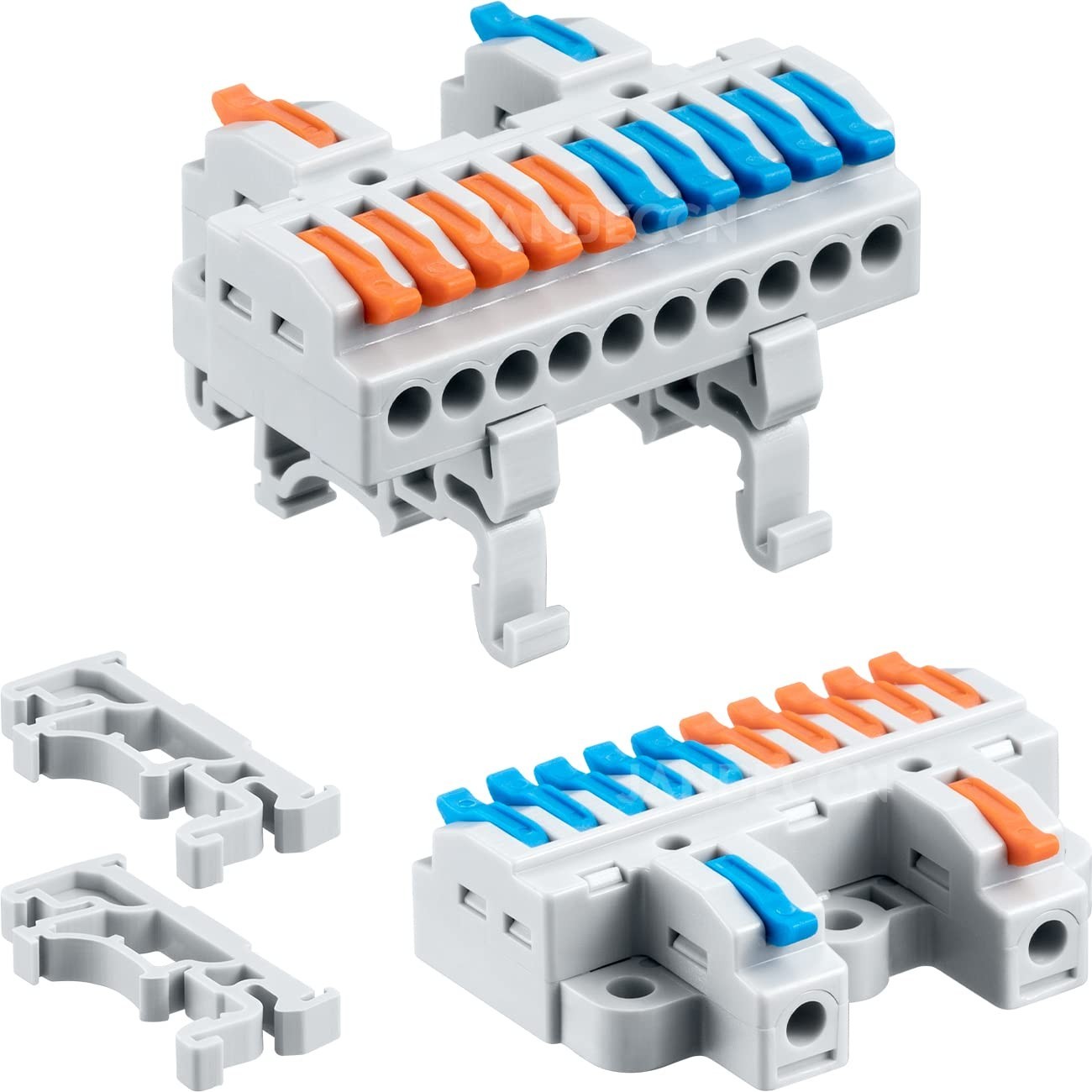 6pcs DIN Rail Terminal Blocks, DIY Wire Connectors for 28-12AWG Circuit Splicing