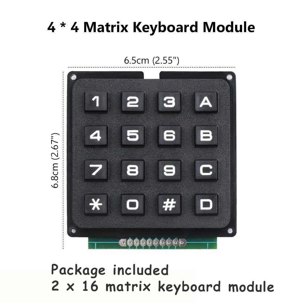 2PCS 4 x 4 Matrix Array 16 Keys 4*4 Switch Keypad Keyboard Module for