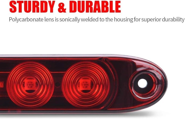 2PCS 16 inches 11 LED Red Trailer Light Bar – Waterproof Seal Color: 2 pcs Red