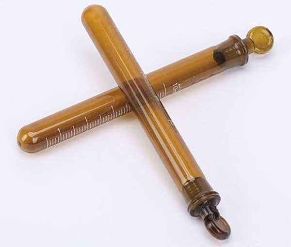 Wholesale 5ml-100ml Round-bottomed Amber graduated Glass Tubes Lab Glassware
