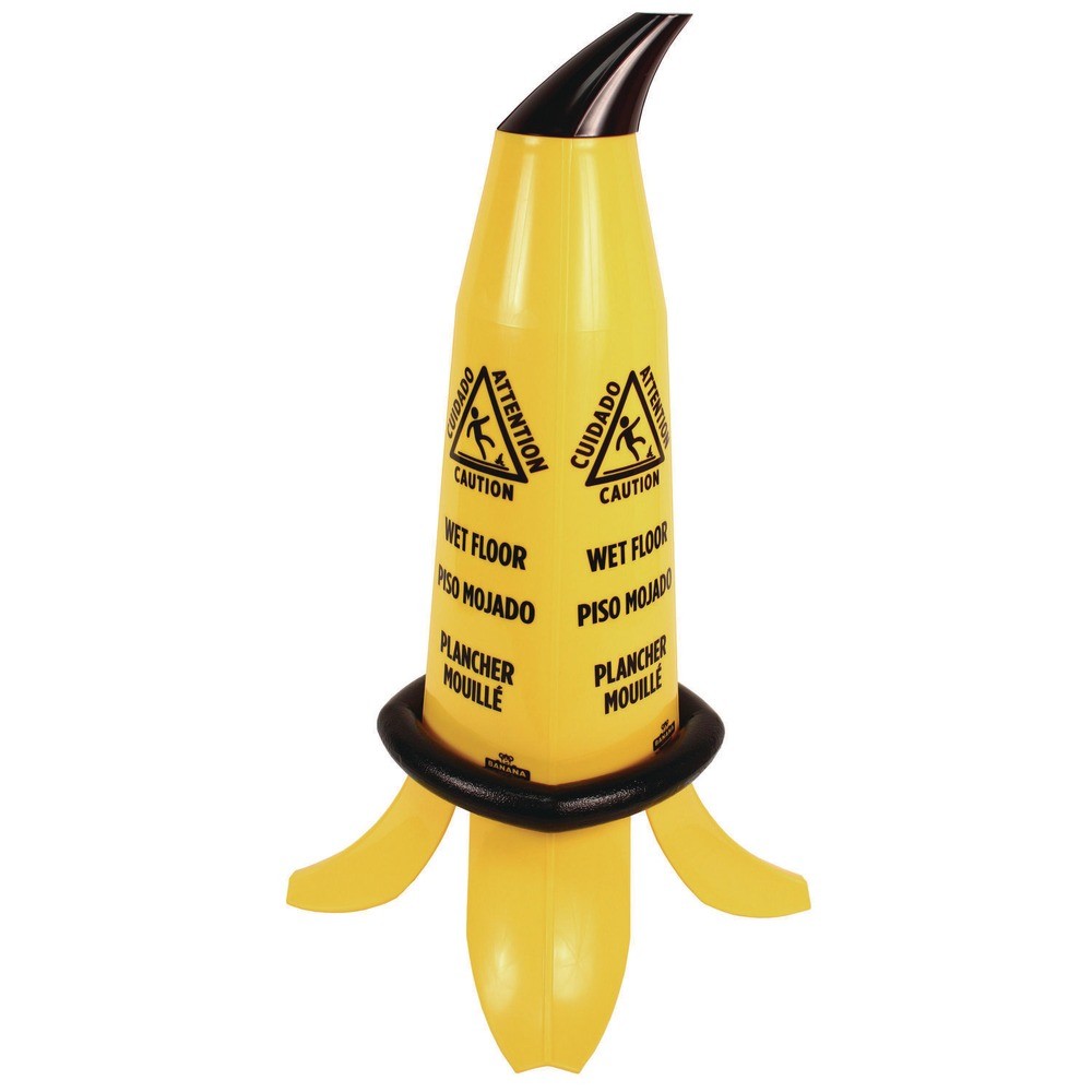 Impact B1001 11 x 11.15 x 23.25 Banana Wet Floor Cones – Yellow/Brown/Black New