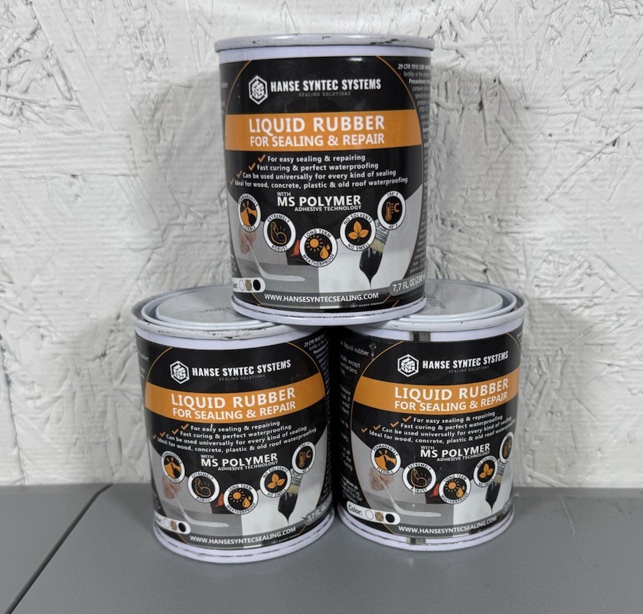 2 Cans Of HSS Liquid Rubber for Sealing & Repair (Gray, 7.7 OZ) Polymer 02/2026