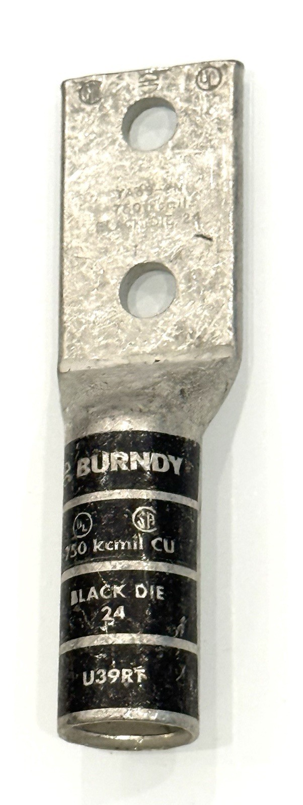 BURNDY TWO HOLE LUG BLACK DIE 24 U39RT YA39-2N 750 KCMIL CU