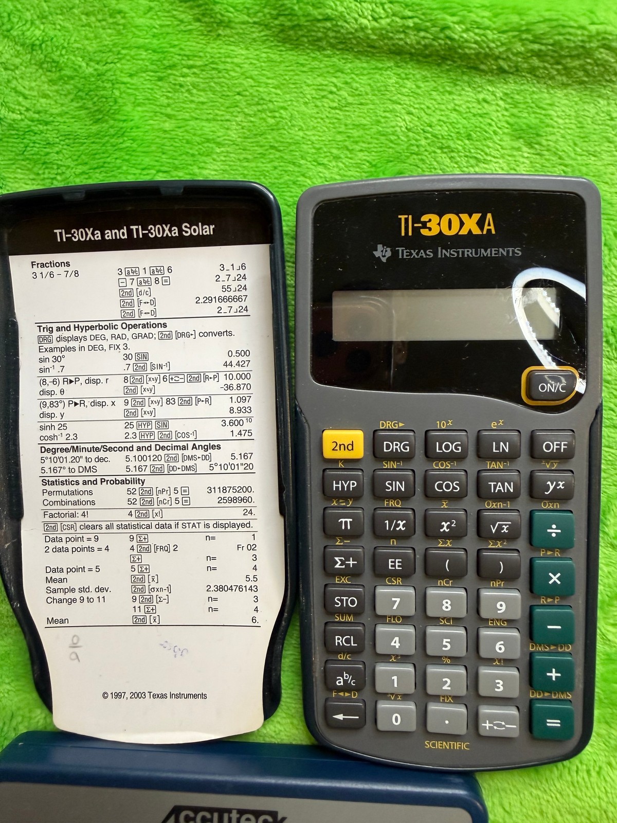 Texas Instruments TI-30XA Scientific Calculator w/ Cover Excellent