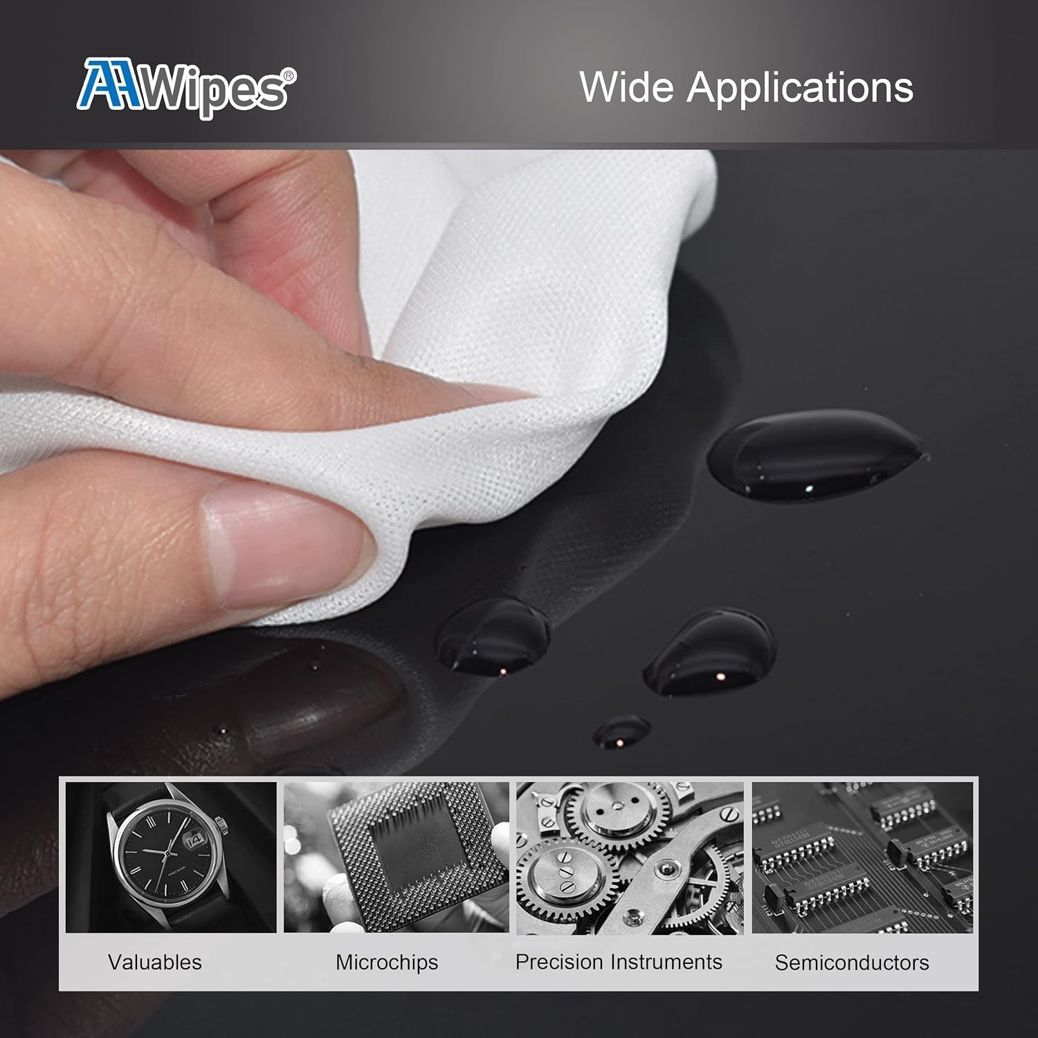 400 Count Lint-Free 4″x4″ Ultra-Soft Polyester Cleanroom Wipes for Electronics