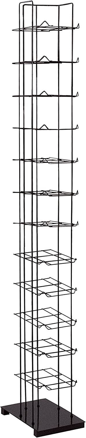 72 Hats Cap Hat Rack 12-Tier Baseball Tower Black Floor Standing Display 78″ H
