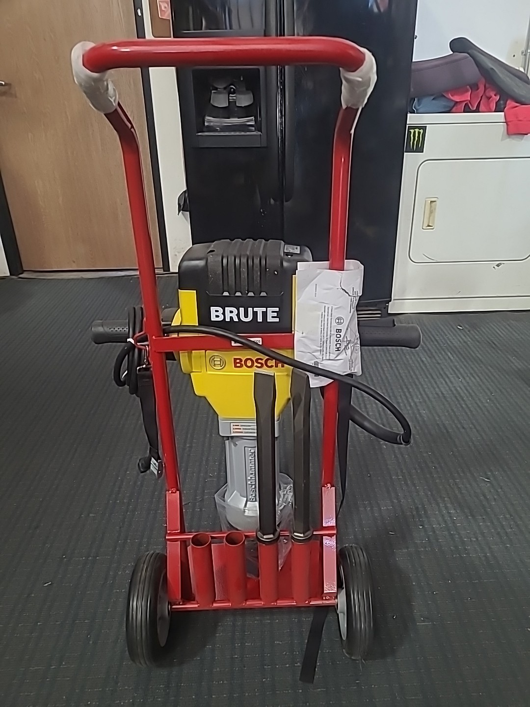 BRUTE by Bosch GSH 27V Demo Breaker Hammer w/T1757 Hand Truck and 2 Bits