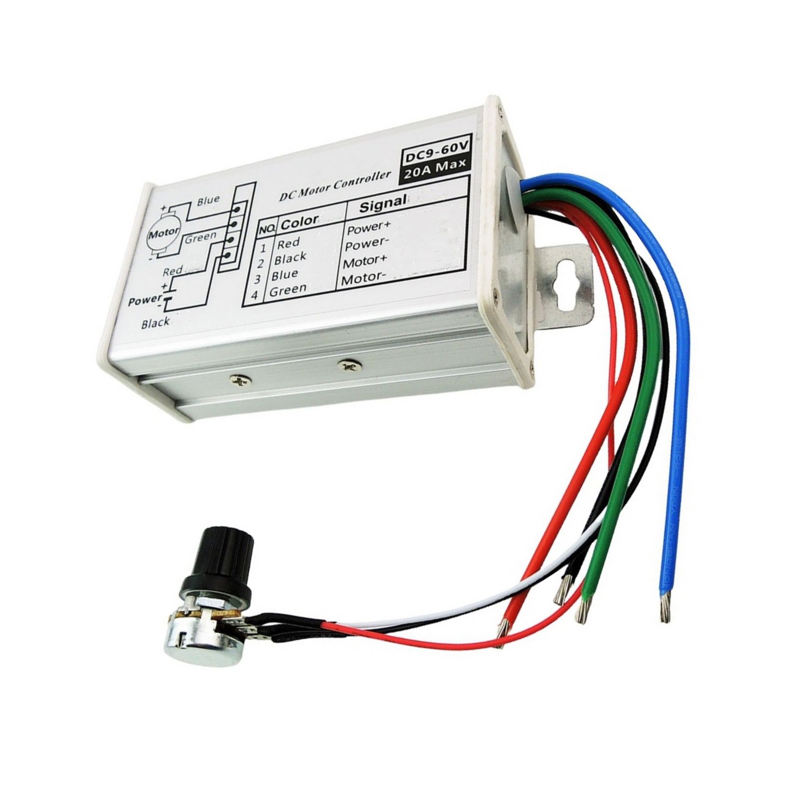 25kHz PWM DC Motor Speed Controller With 5% to 100% speed regulation range