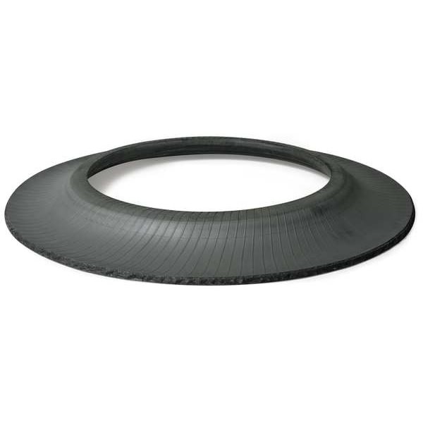Channelizer Drum Base, Rubber, 3 In Height, 32 In Length, 22.5 Lb, Black,