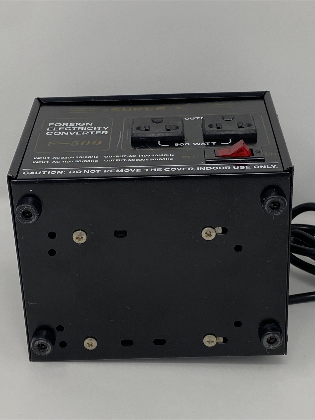 SUPER F-500 AC-AC CONVERTER 500W STEP UP/ STEP DOWN w/EUROPEAN PLUG