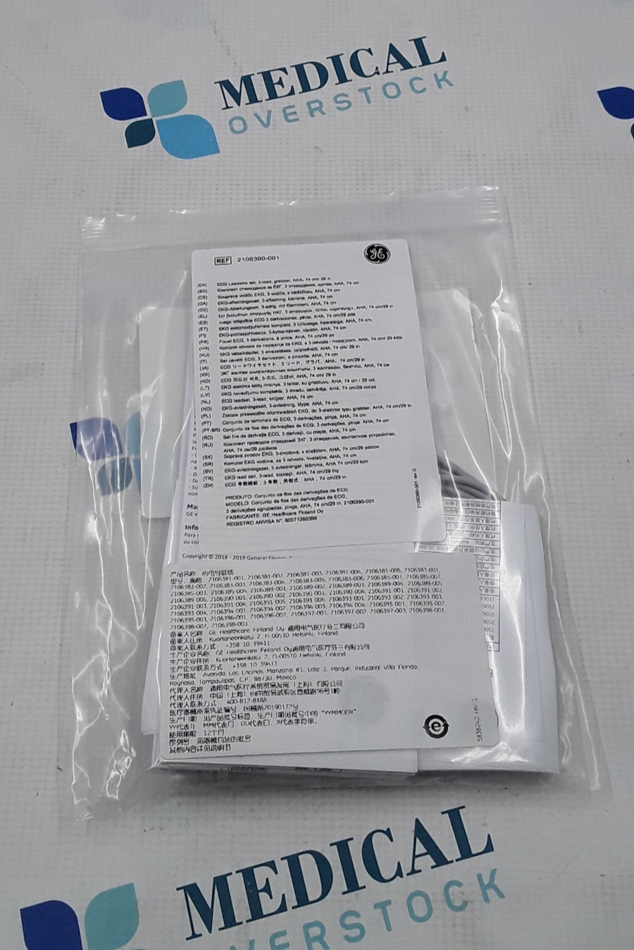 GE ECG Leadwire Set 3 Lead Grabber AHA 29in REF 2106390-001