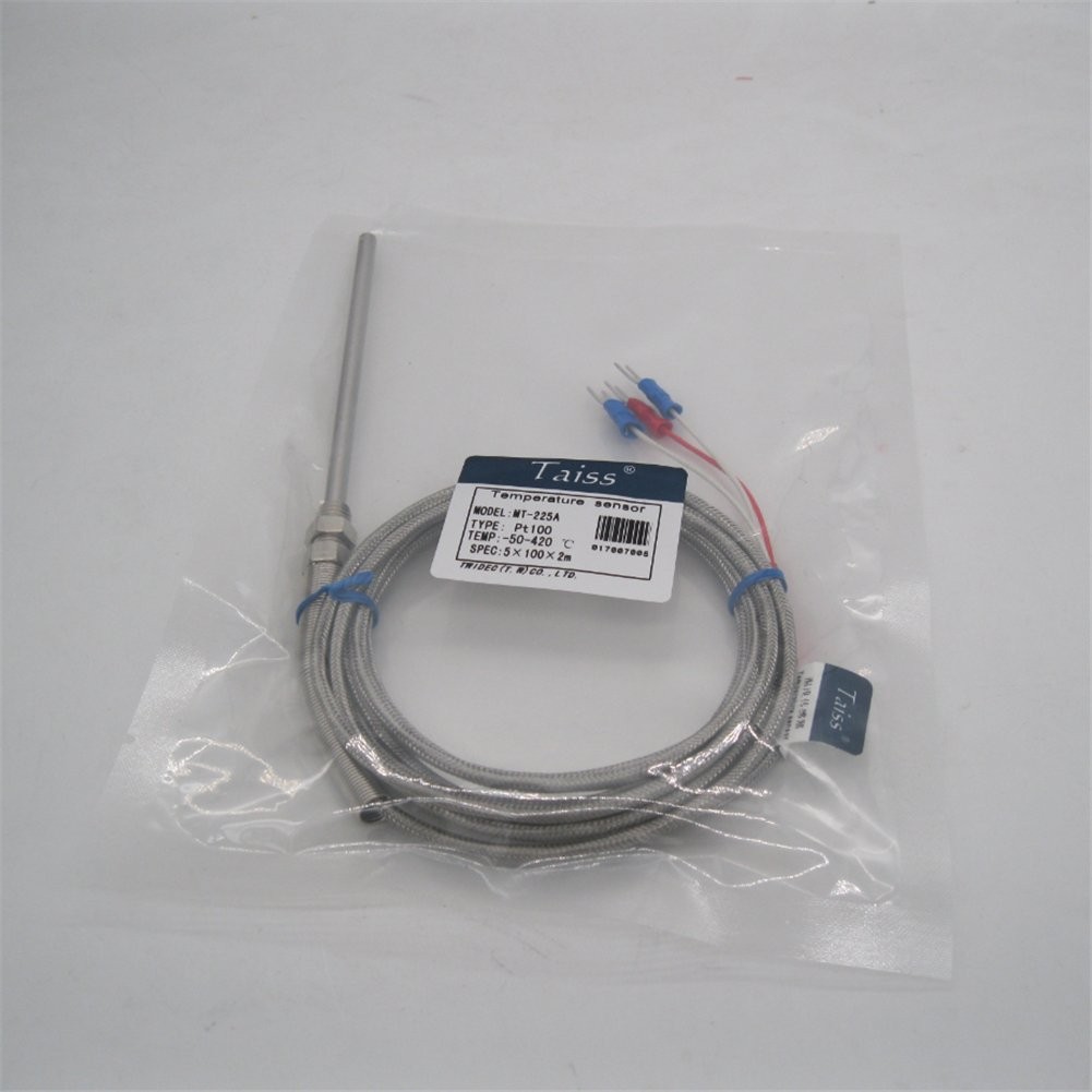 TWTADE Stainless Steel PT100 RTD Thermistor Temperature 5mm x 100mm x 2M