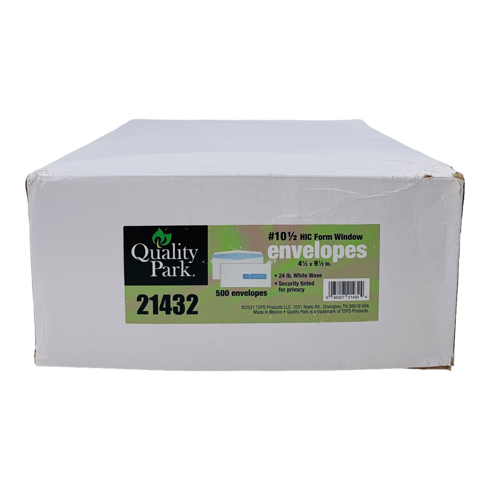 500 Envelopes Quality Park #10-1/2 HIC Form Window Envelopes 4.5″ x 9.5″ White