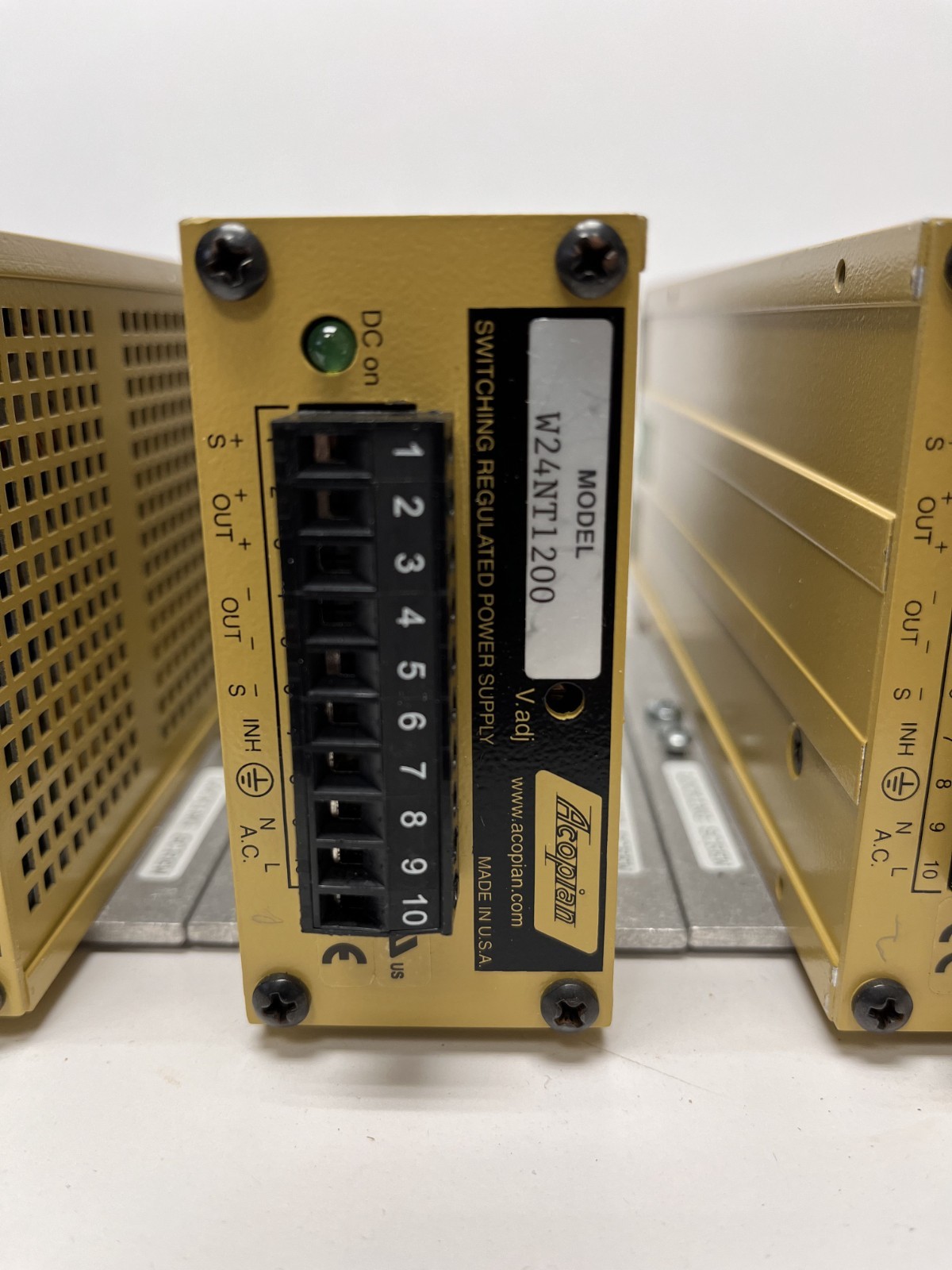 Acopian W24NT1200 Regulated 24VDC 12A Power Supply (AC or DC Input) Narrow Prof.