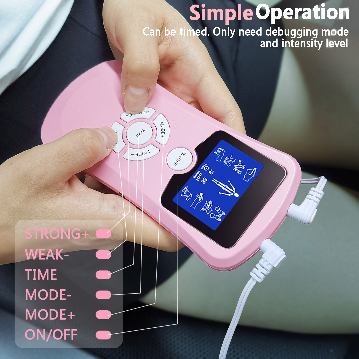 Electric Pulse Massager TENS Unit Machine EMS Muscle Stimulator for Pain Relief