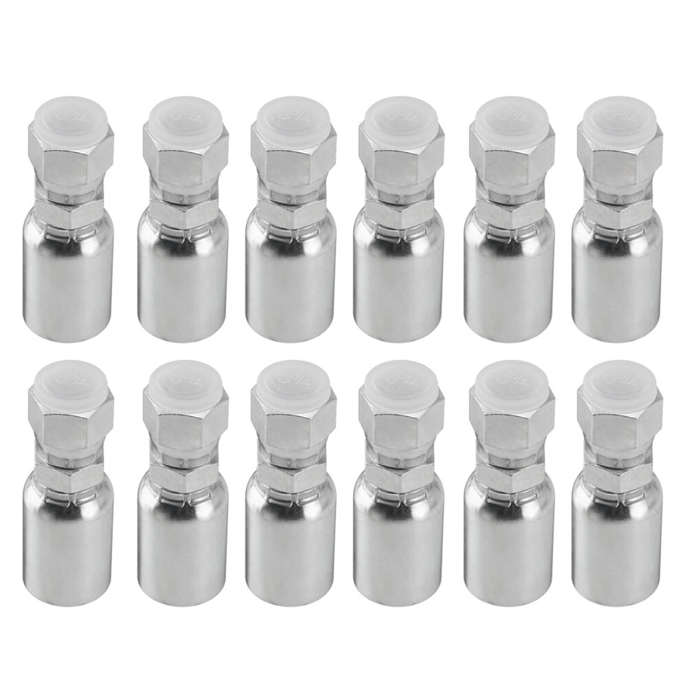 12 Pack 1/2″ Hose x 1/2″ JIC 37° Female Hydraulic Hose End Swivel Crimp Fitting