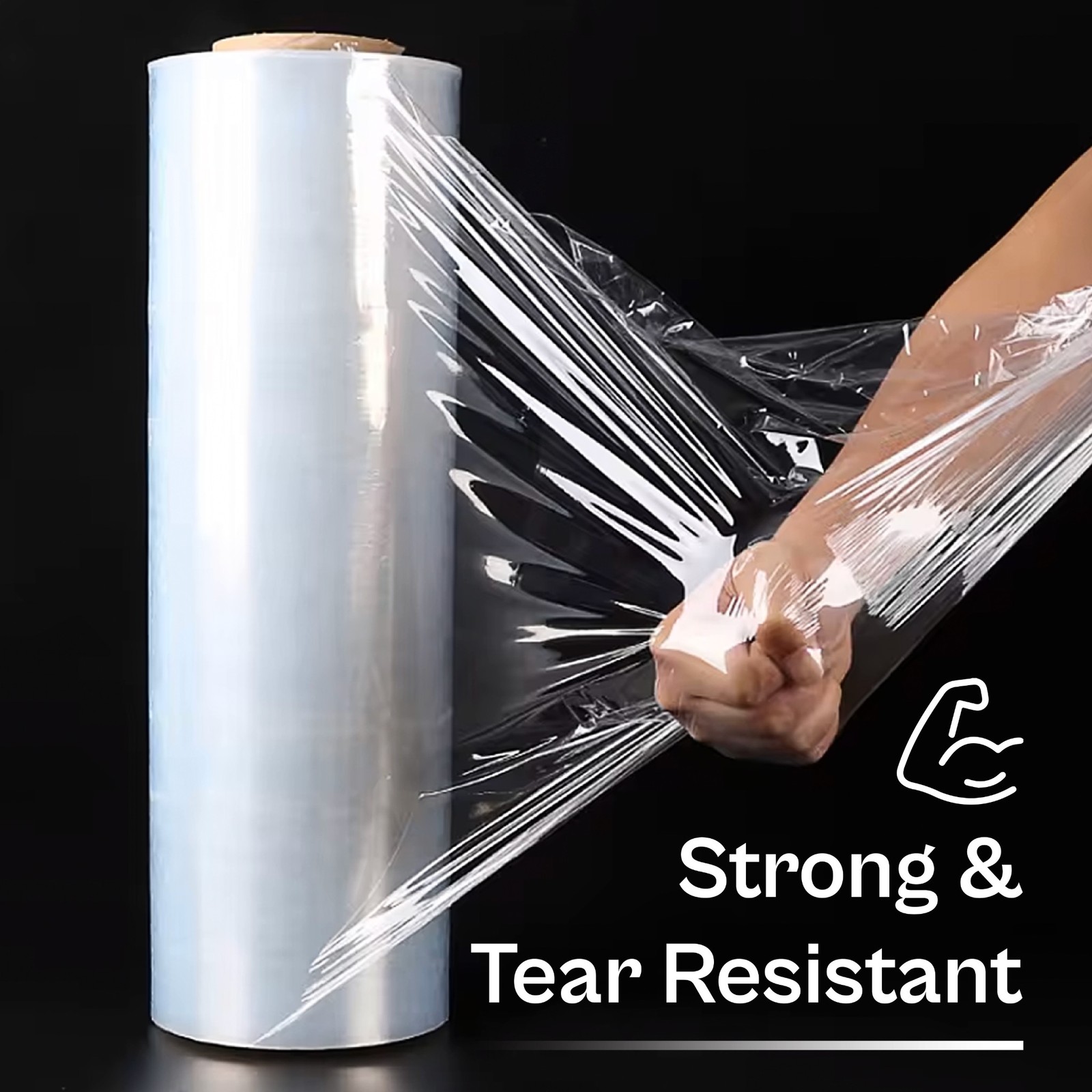 1 Roll Cast Machine Length Stretch Wrap Shrink Film 19.7″ x 6000′ 80 Gauge