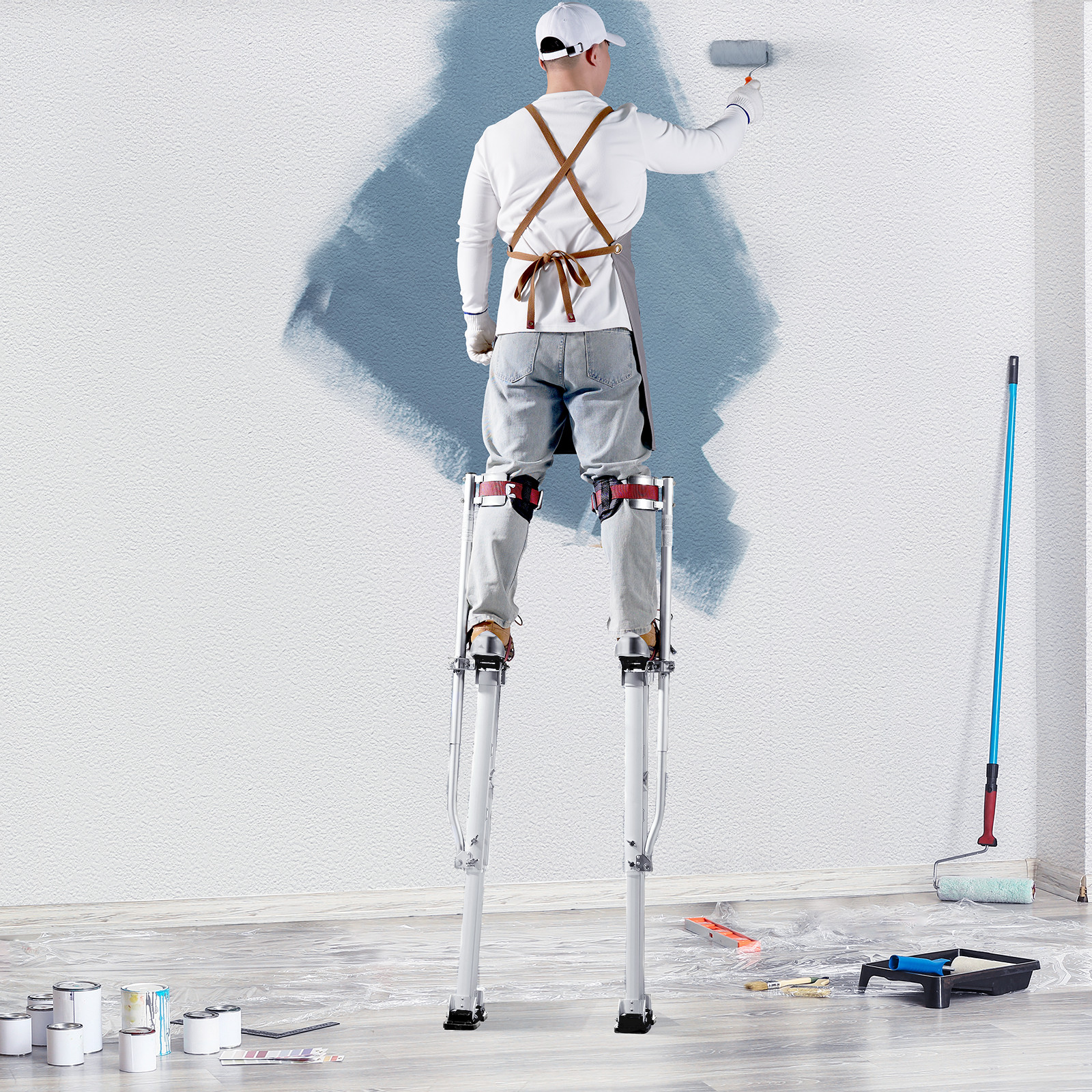 VEVOR 36-50 Inch Drywall Stilts Aluminum Tool Stilt for Painting Painter Taping