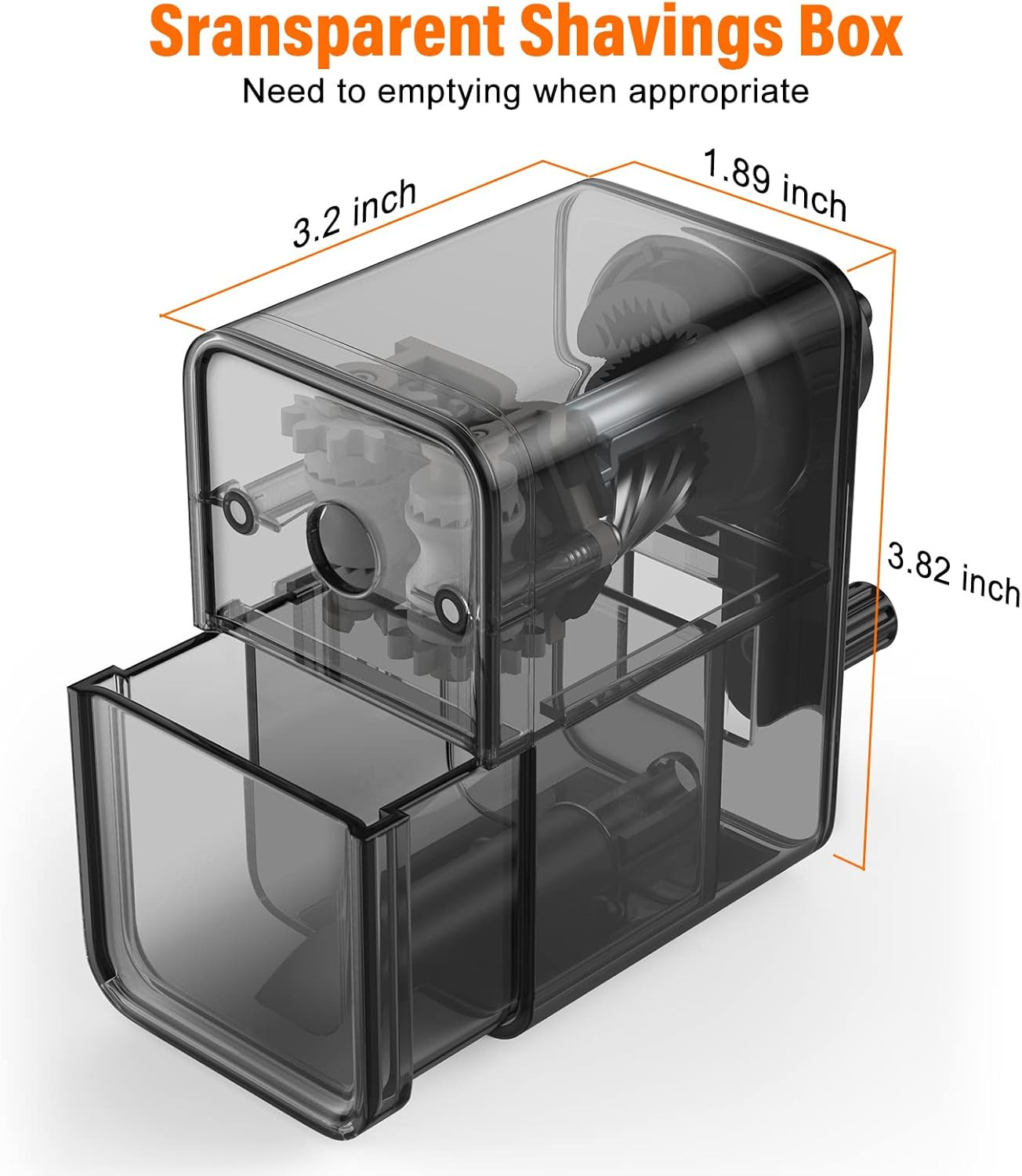 Pencil Sharpener Black, Manual Pencil Sharpener with Stronger Helical to Fast S