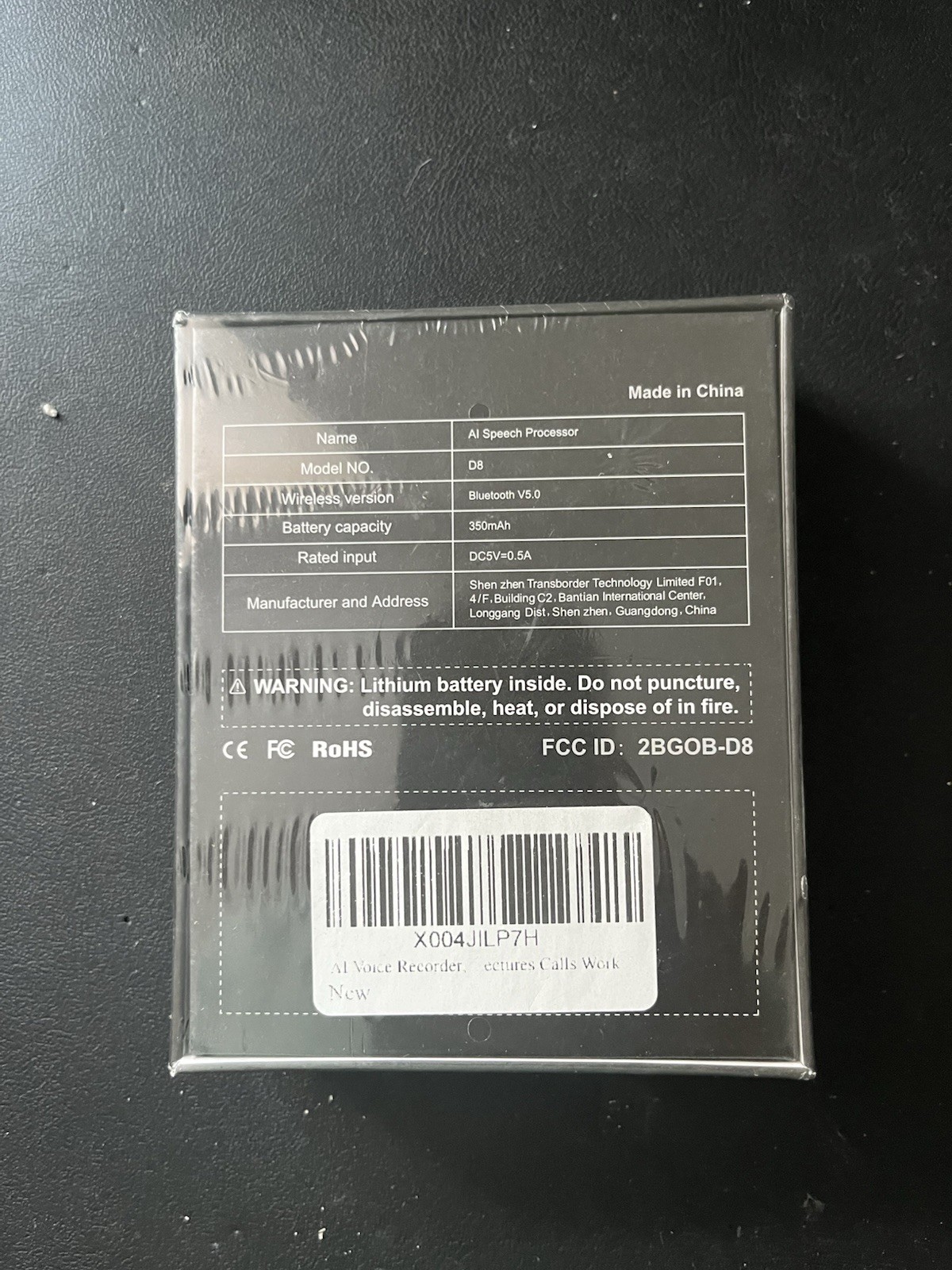 Note AI Voice Recorder w/APP Control Bluetooth Aluminum Alloy 64GB Black ChatGTP