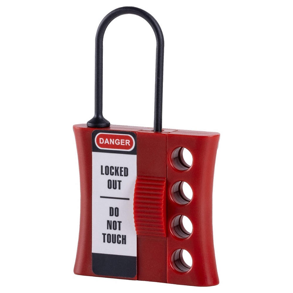 MASTER LOCK S442 Lockout Hasp,Plastic,0.07 in,Red 820VA2