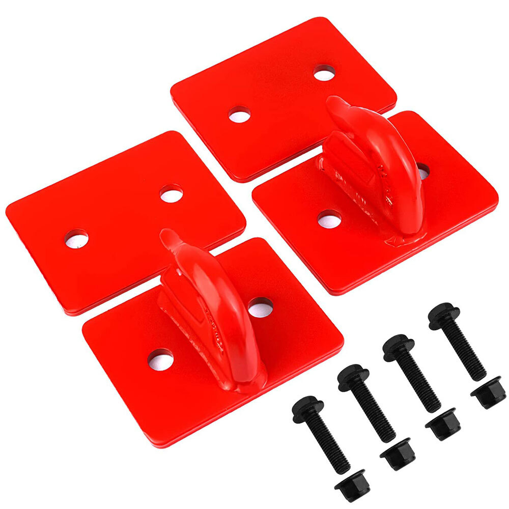 2pcs 3/8″ Tractor Bucket Grab Hook w/ Backer Plate for RV UTV Truck,Grade 70,Red