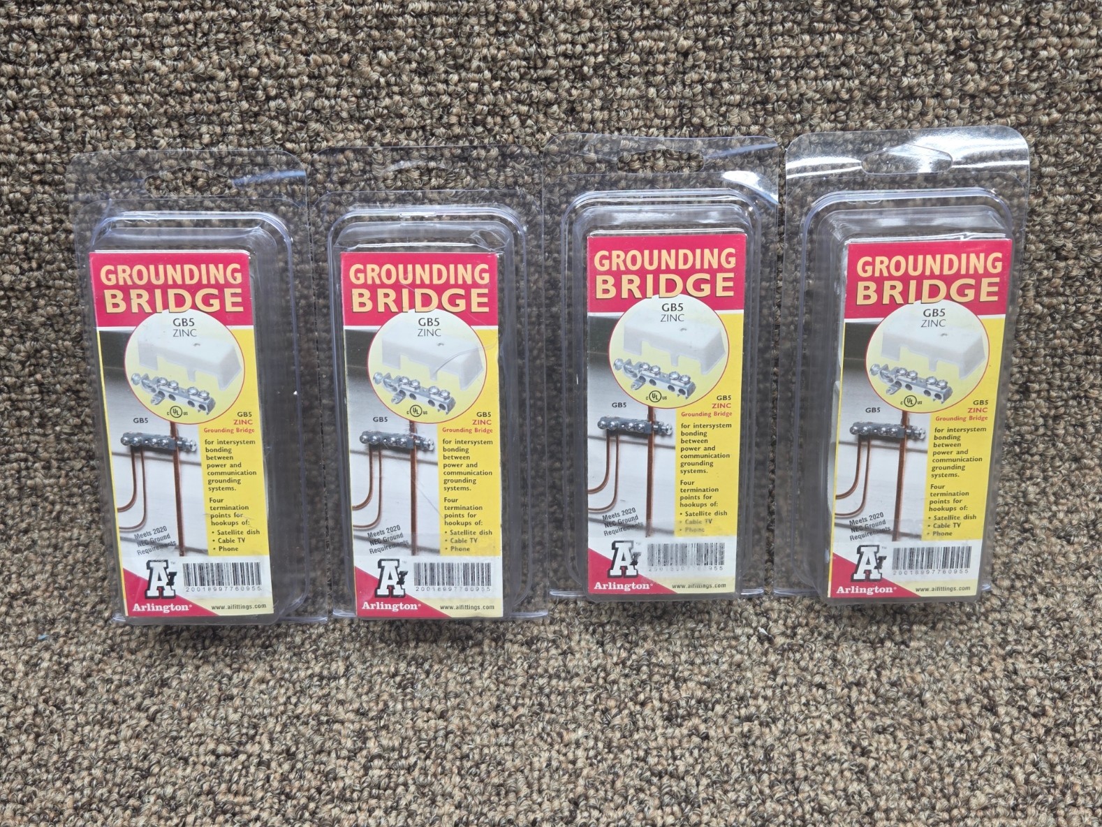 ARLINGTON GROUNDING BRIDGE GB5 ZINC – LOT OF 4