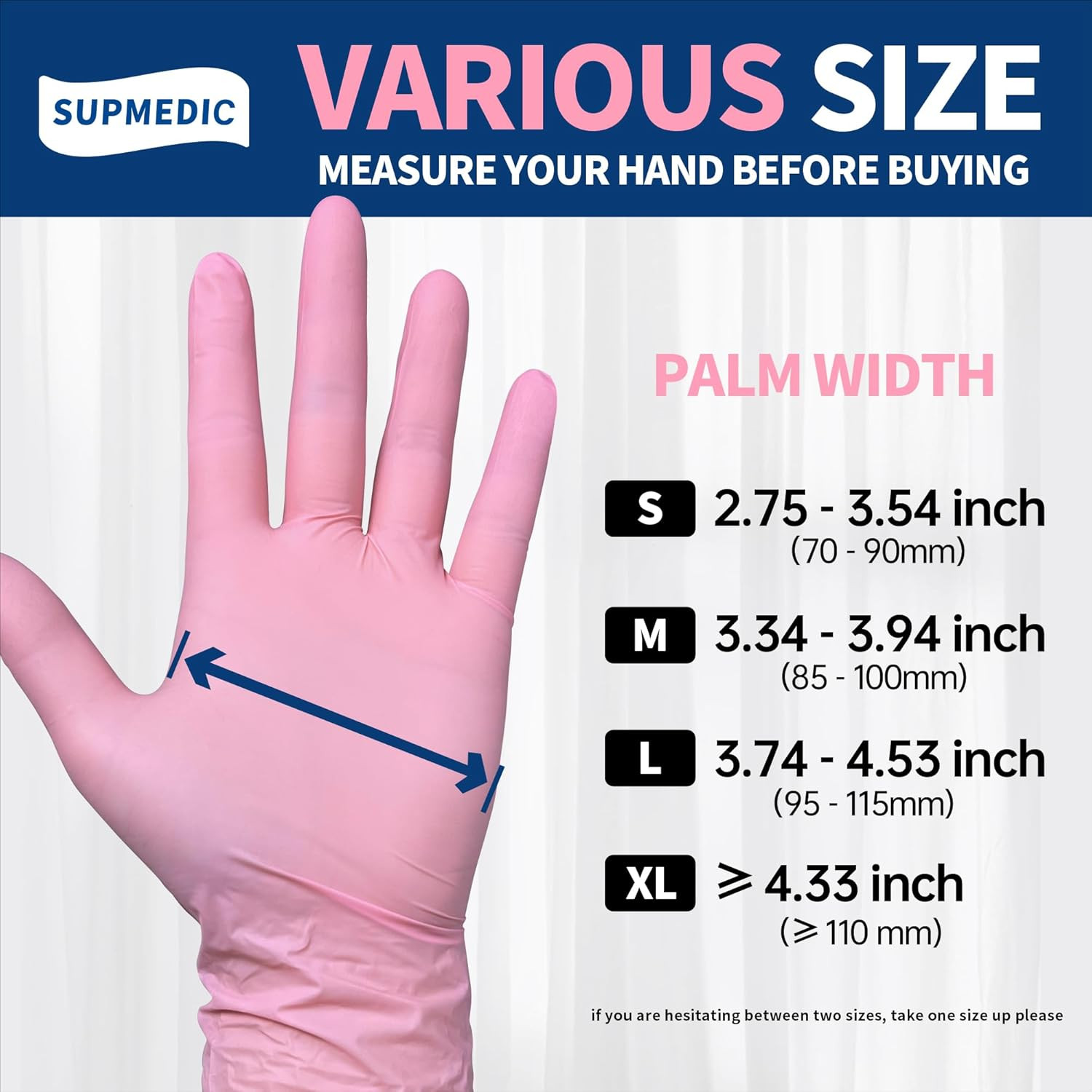 Supmedic Medical Nitrile Exam Gloves, 3.5 Mil Powder-Free Food-Safe Disposable G