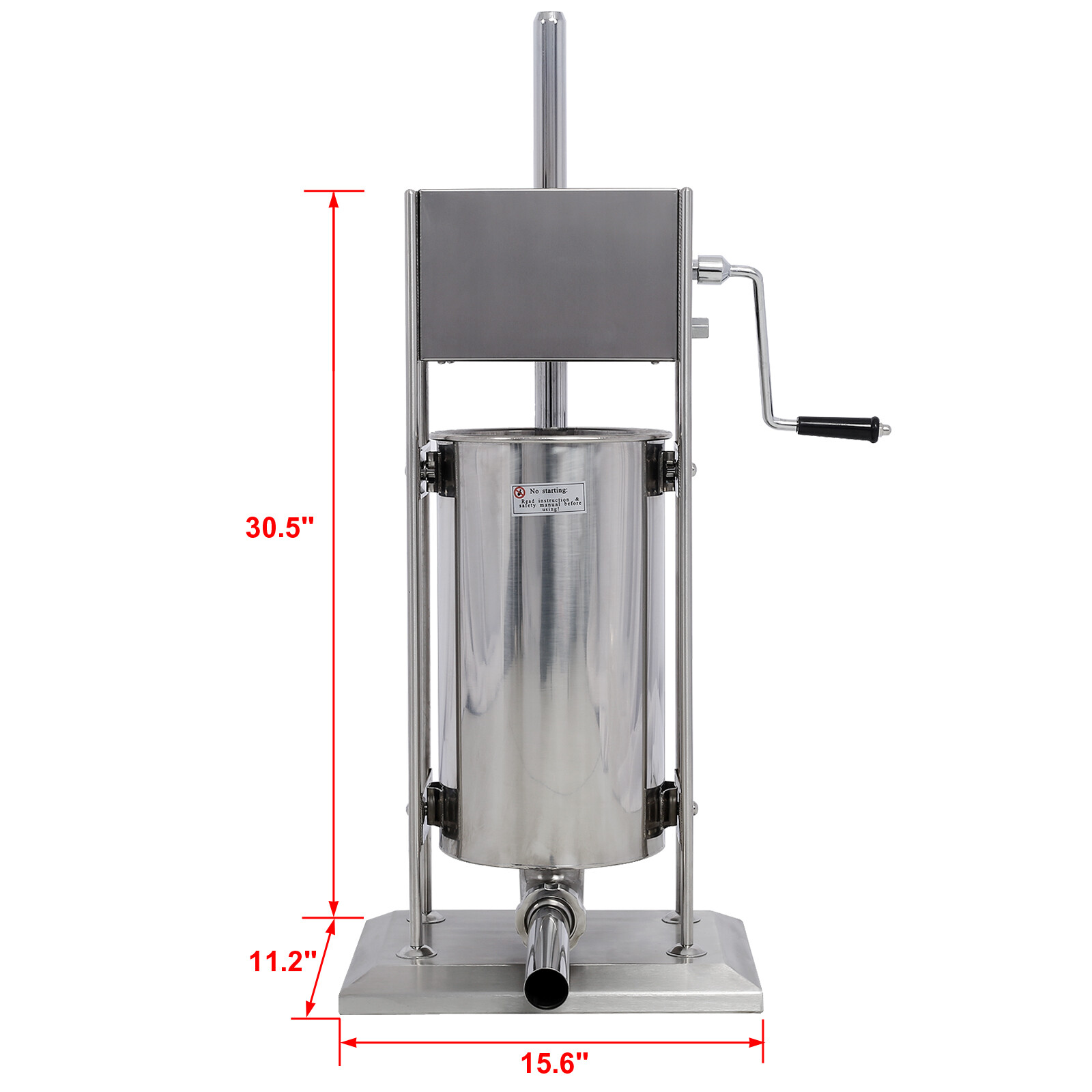 32LB/15L Sausage Stuffing Machines Stainless Steel Commercial w/ 4 Stuffing Tube
