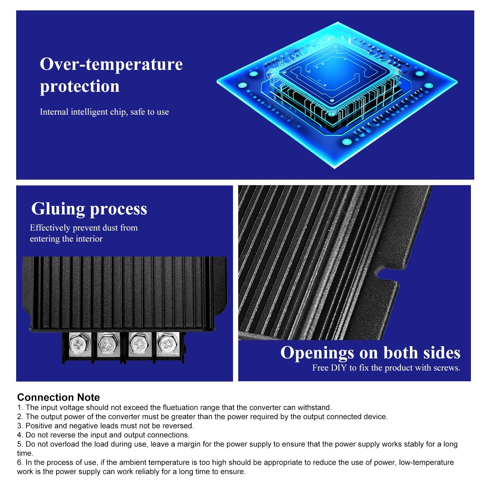 Mzhou 720W Dc-Dc 48V 15A Power Converter 12V/24V To 48V Step-Up Transformer