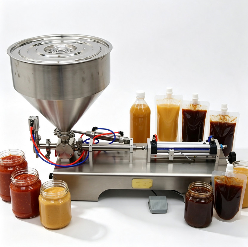 Paste Liquid Filling Machine 10-100ml Single Nozzle Pneumatic Piston Filler 110V