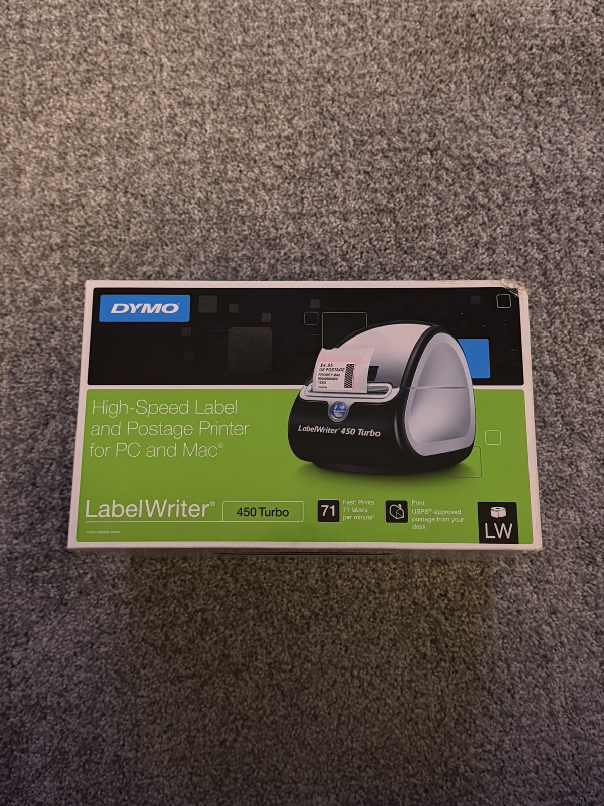 DYMO Label Printer LabelWriter 450 Turbo Direct Thermal Label Printer NEW