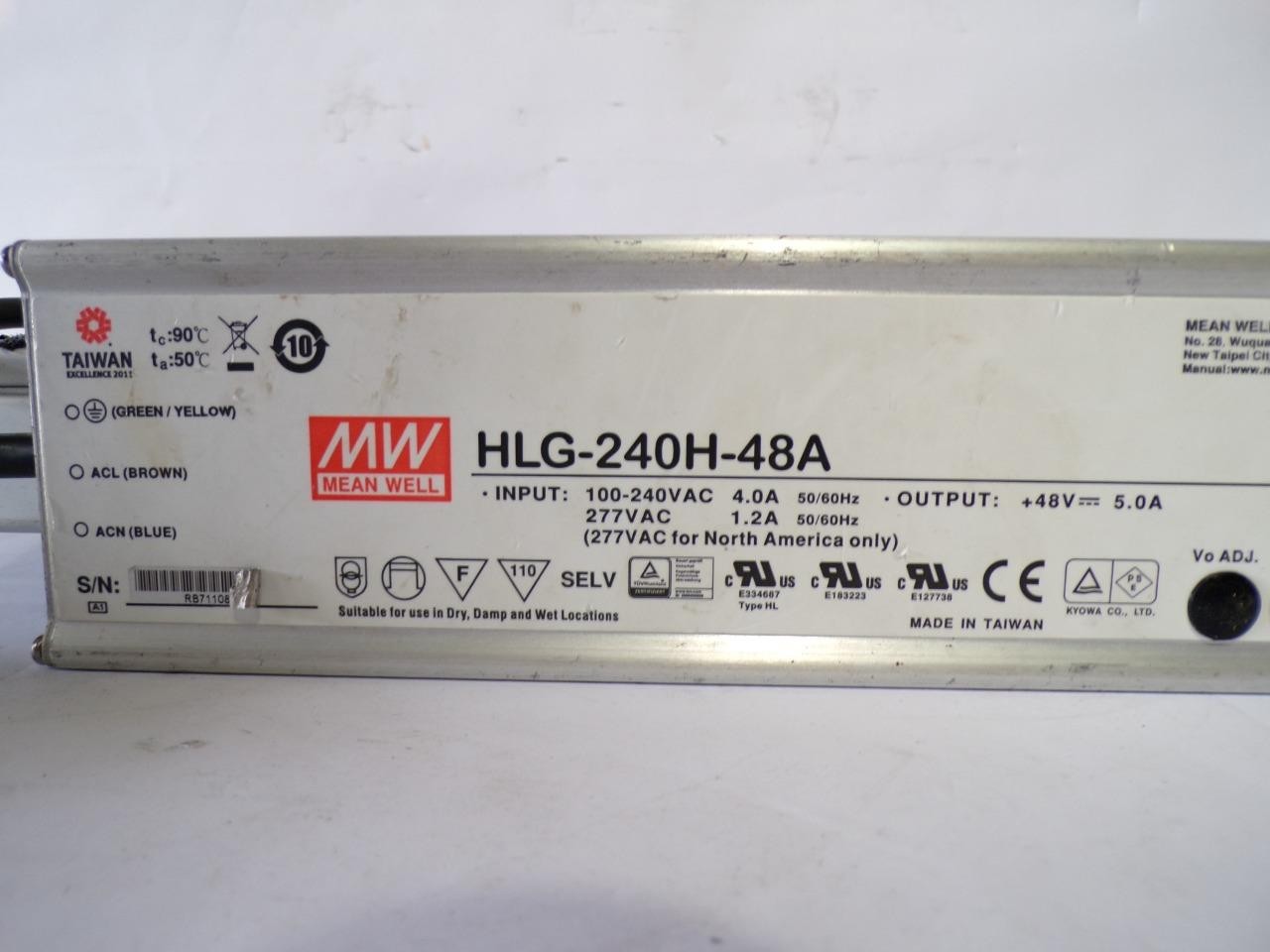 Mean Well HLG-240H-48A 240W 48V LED Driver Power Supply Adjustable Output (J527)