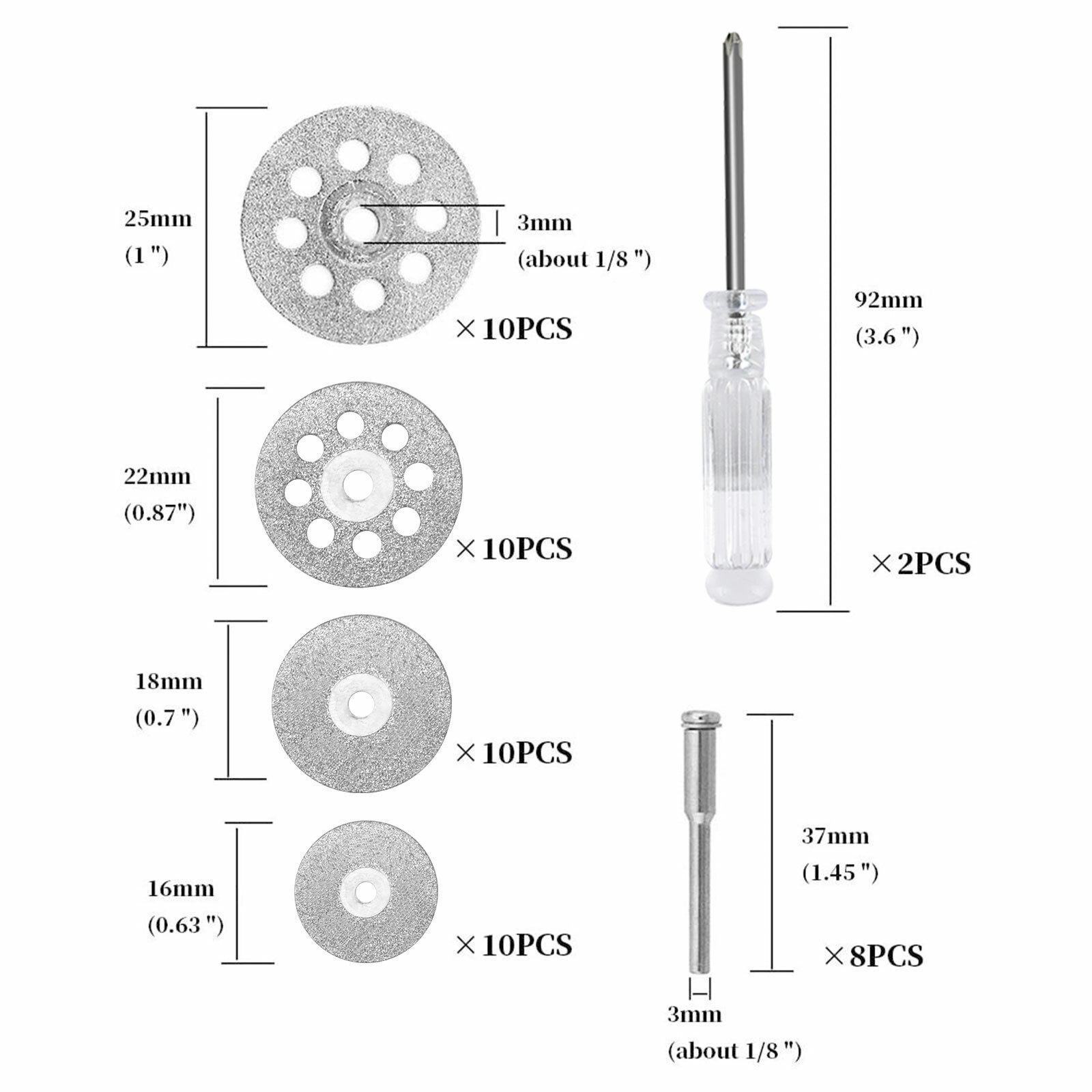50Pcs Cutting Wheel Set Mini Drill for Dremel Rotary Tool Accessories w/ Mandrel