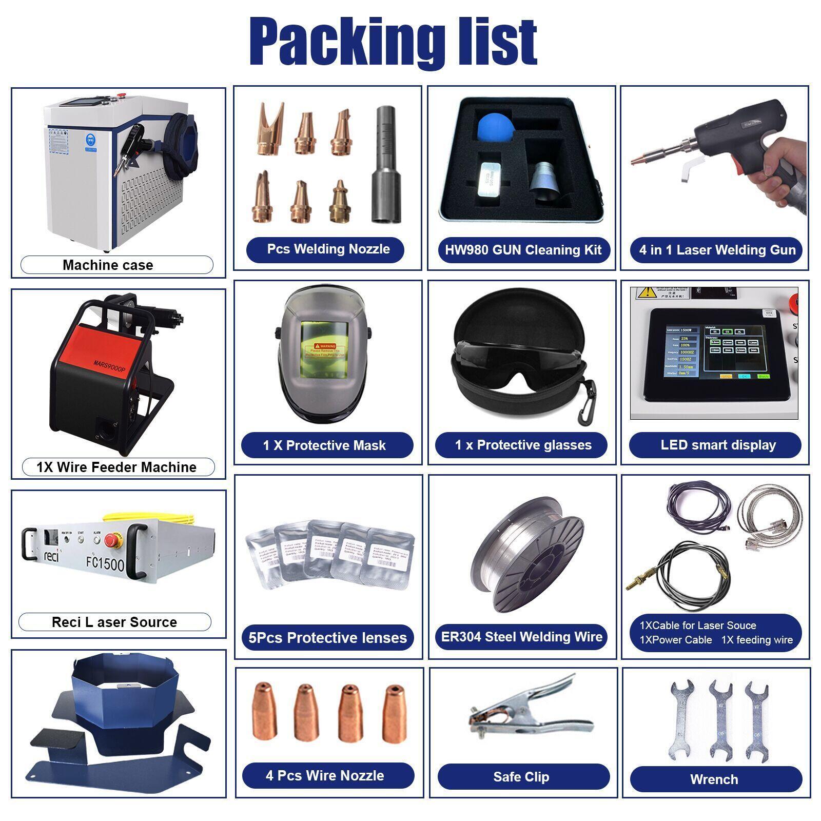 US STOCK Raycus 1300W 4 IN 1 Combo Fiber Laser Welding Cutting CLeaning Machine