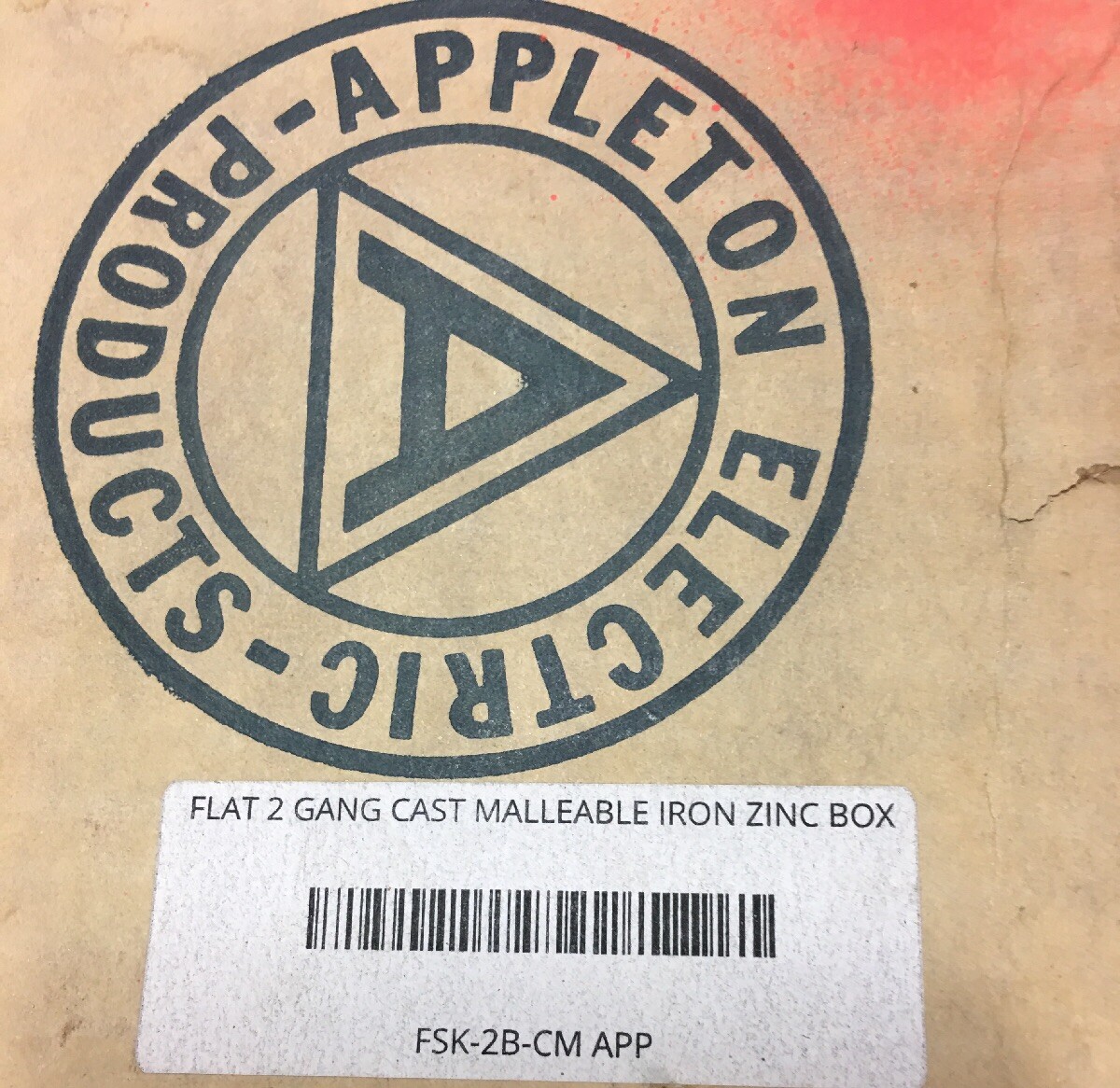 FSK-2B-CM APPLETON FLAT 2 GANG CAST MALLEABLE IRON ZINC BOX MOUNTING HORIZONTAL