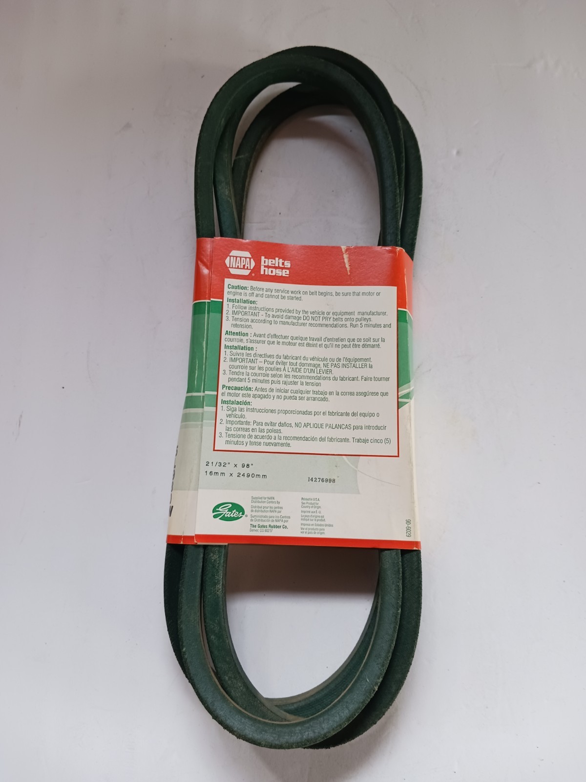 5L980W NAPA Gates Heavy Duty FHP Belt 21/32″ x 98″ GARDEN