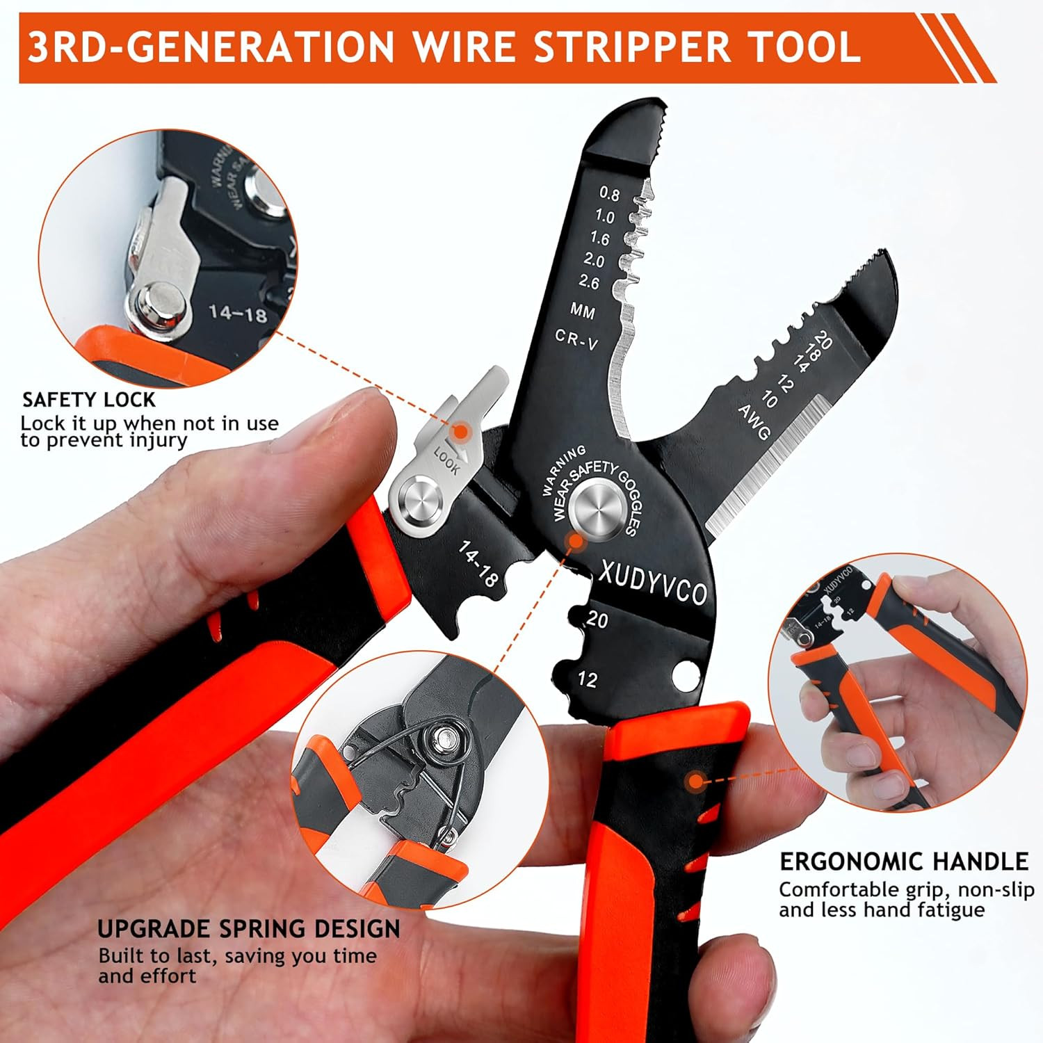 5-In-1 Wire Stripper Tool for 10-20 AWG Electric Wire | Portable 7IN Multifuncti