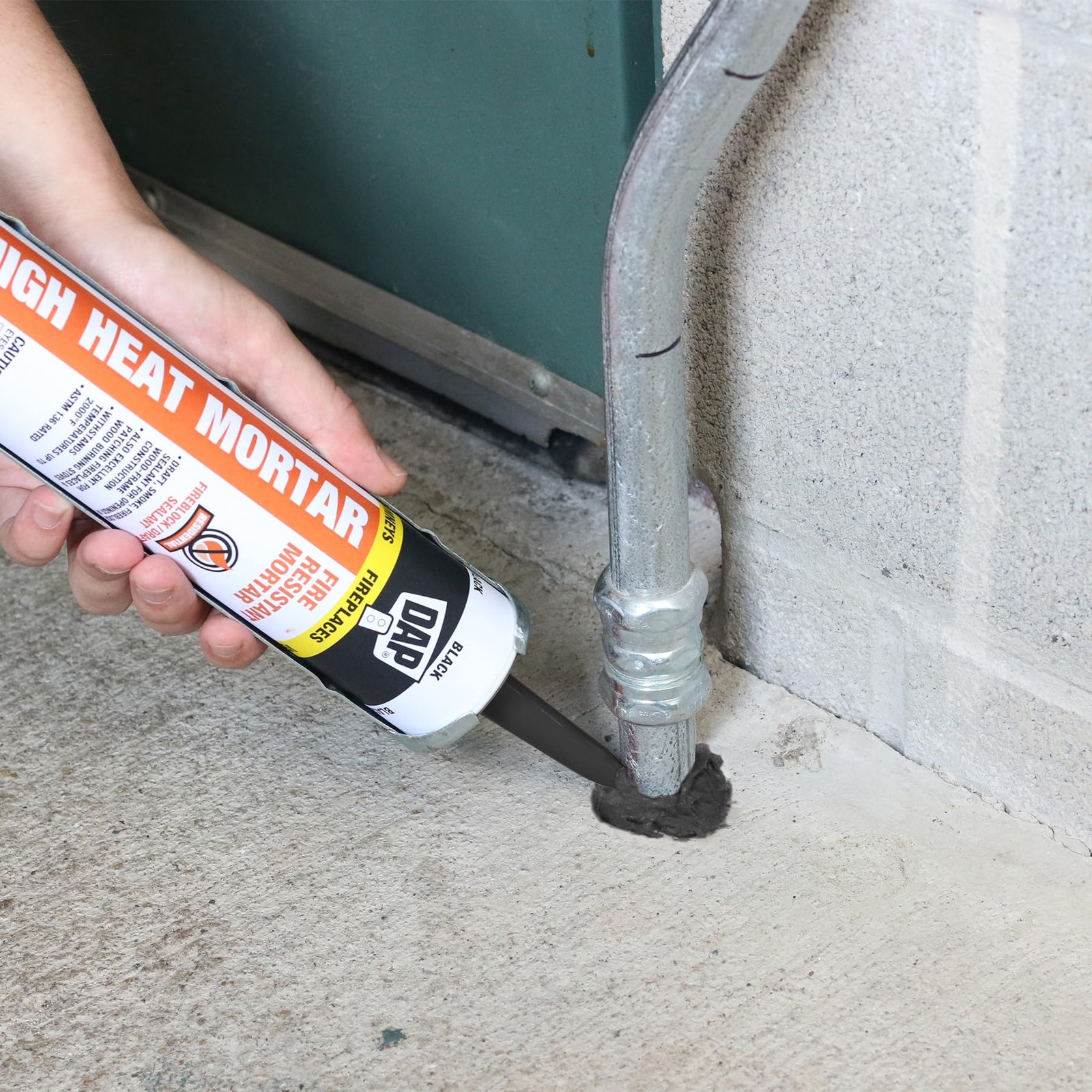 DAP High Heat Fire Resistant Mortar, 10 Oz, Black (7079818854) 10 oz,