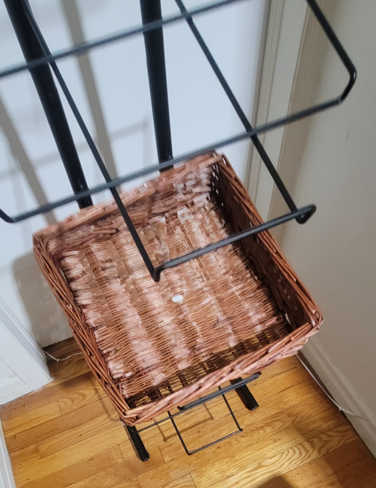 4 Tier Square Basket floor display for food w sign clips Mobile Merchandisers