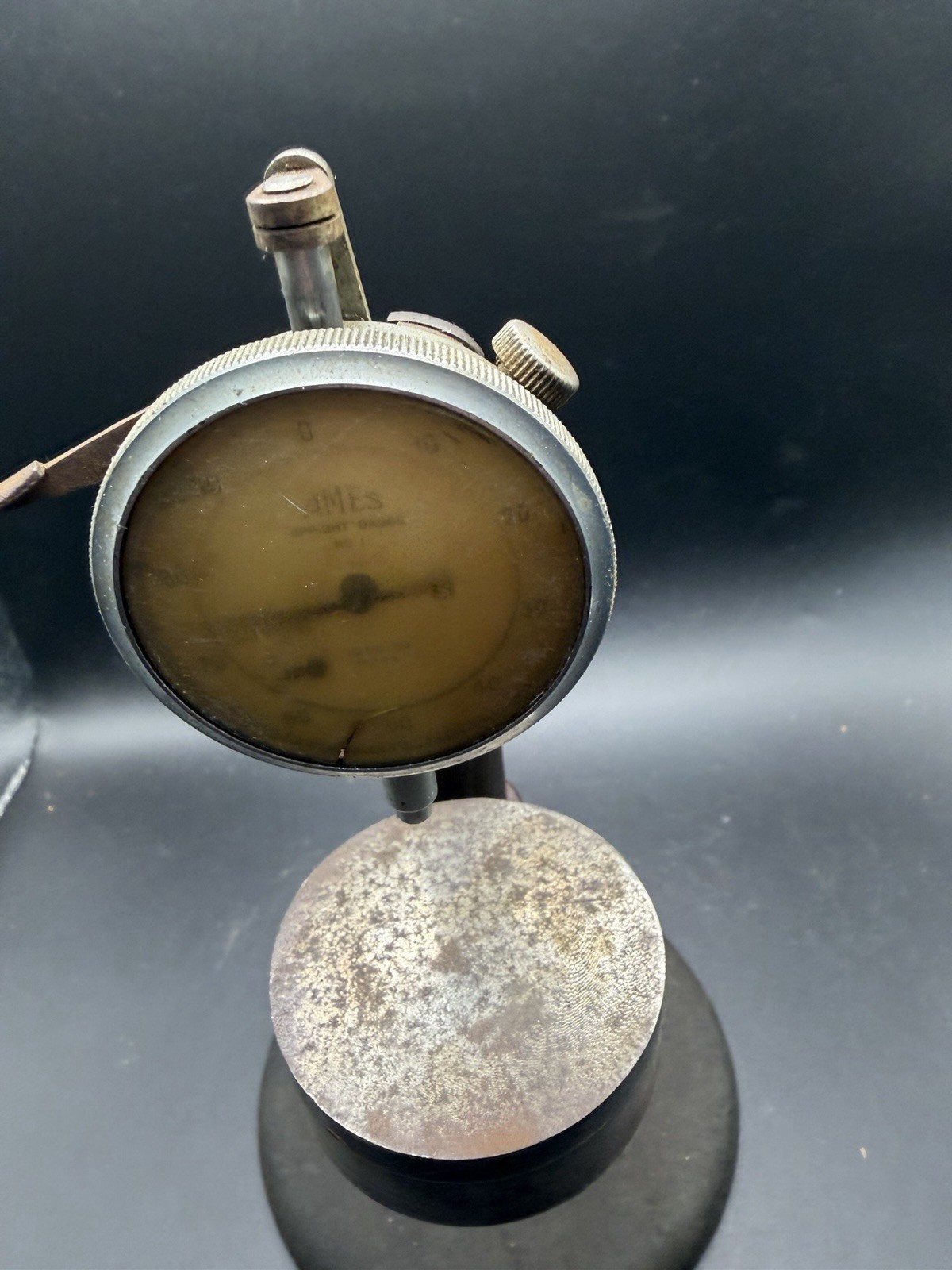 Vintage Antique B.C. Ames No. 1 Upright Gauge Dial Indicator Bench Stand 10″
