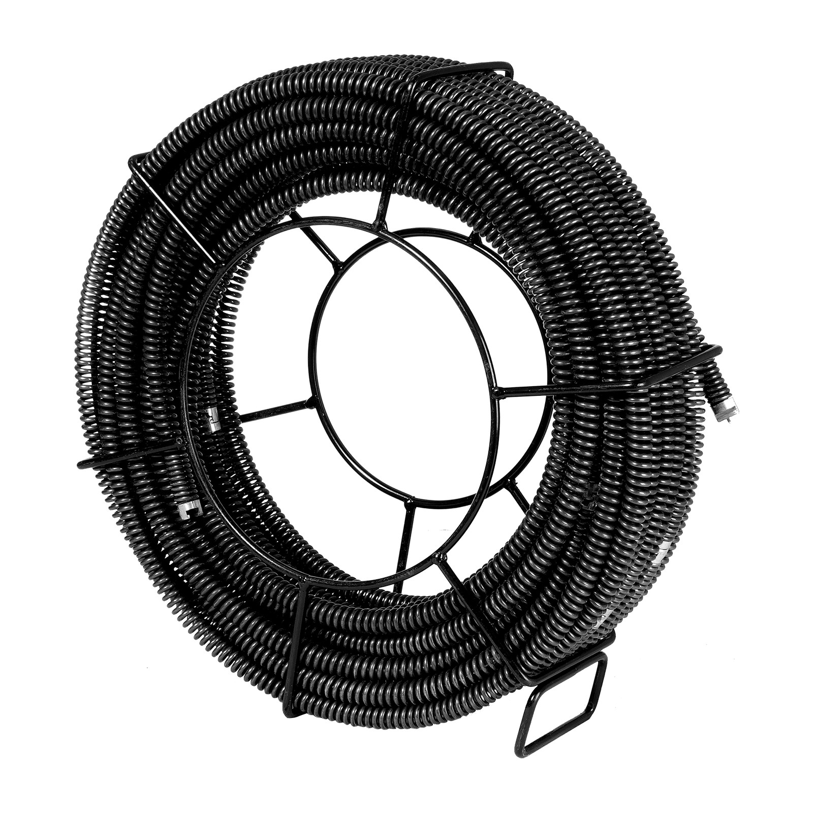 VEVOR Sectional Drain Cleaning Cable 100FTx5/8In & 7 Cutters for 0.8″-3.9″ Pipes