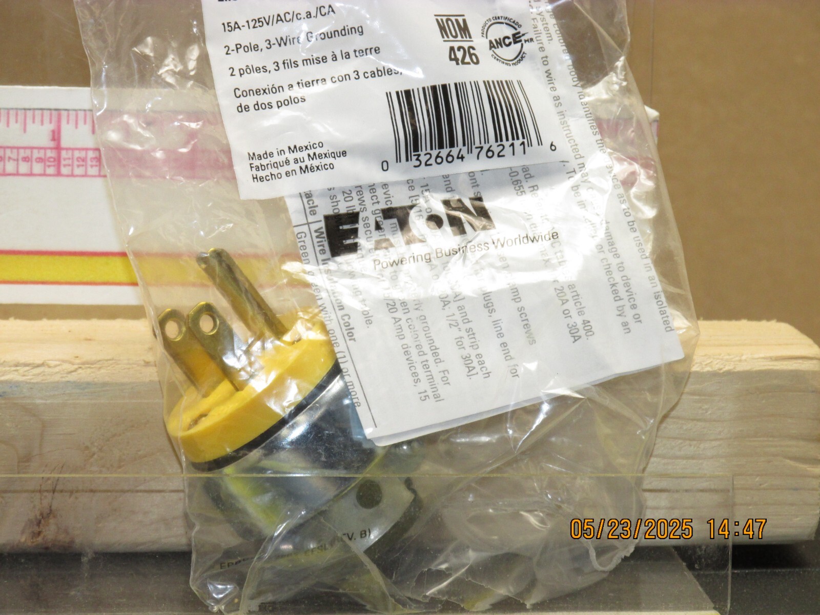The listing is for:(1)Eaton 2867-F-LW male cord end