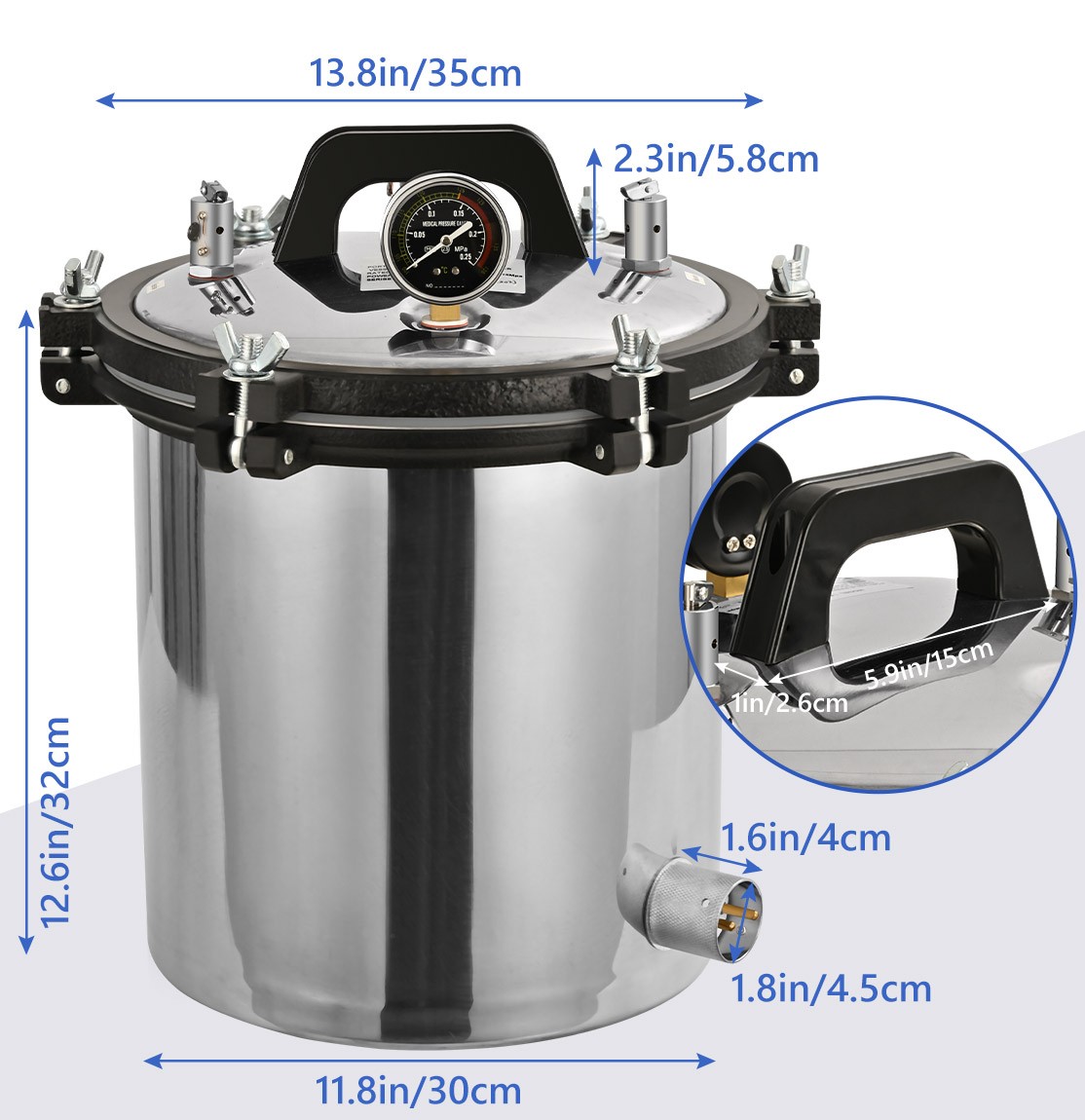 18L High Pressure Autoclave Steam Sterilizer Autoclave Sterilizer Tattoo Dental